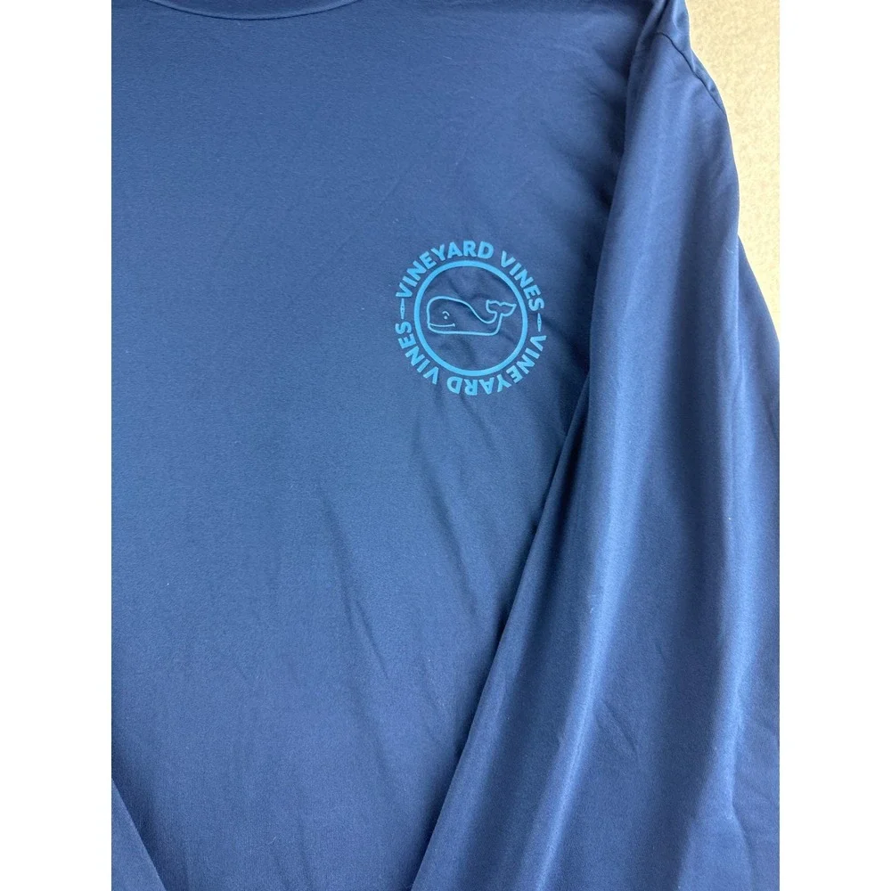 Vineyard Vines Performance Mens‎ Large Blue Long Sleeve Whale Graphic T-Shirt